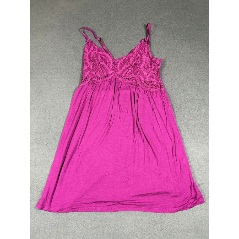 INC International Concepts Intimates Babydoll Women M Pink Lace Trim Sleeveless